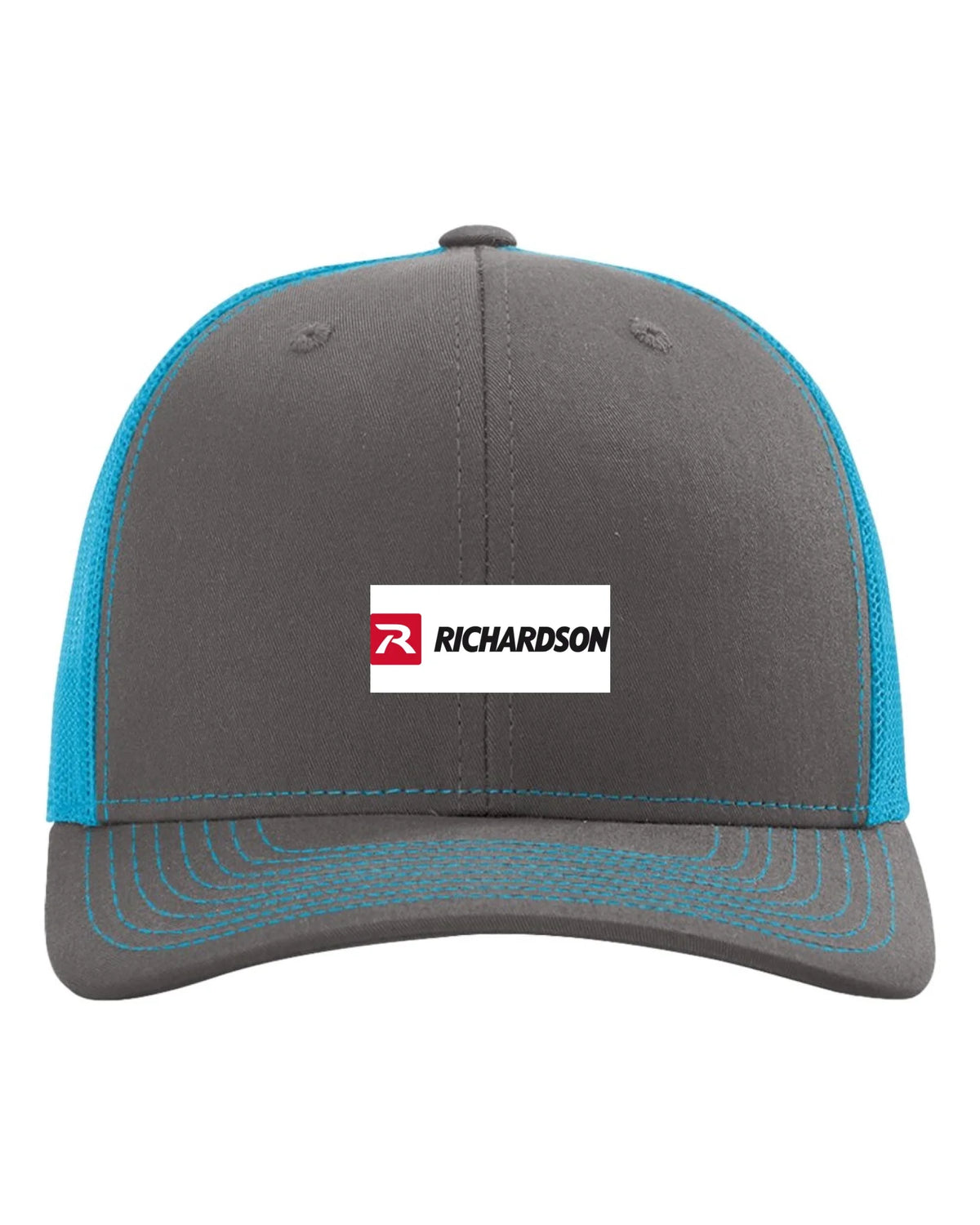 Richardson_112_Charcoal-_Neon_Blue_Front_High